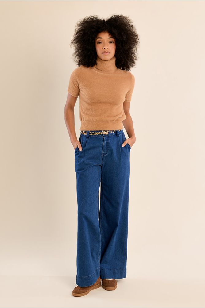 Pull duveteux, sans manches