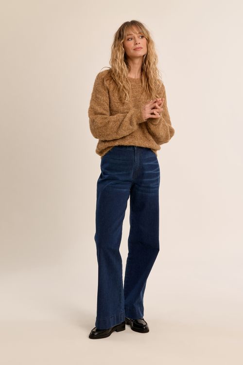 Knitted sweater, openwork details