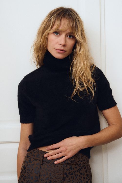 Pull duveteux, sans manches