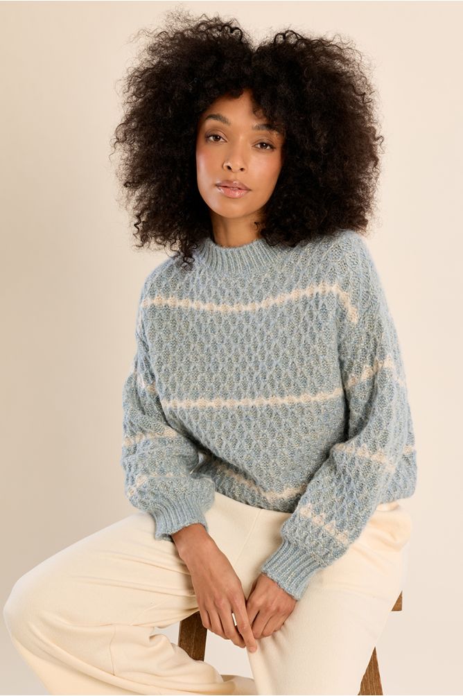 Pull en maille rayé