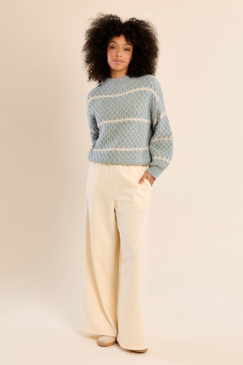 Pull en maille rayé