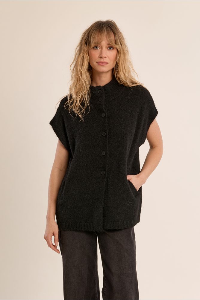 Gilet sans manches, col montant