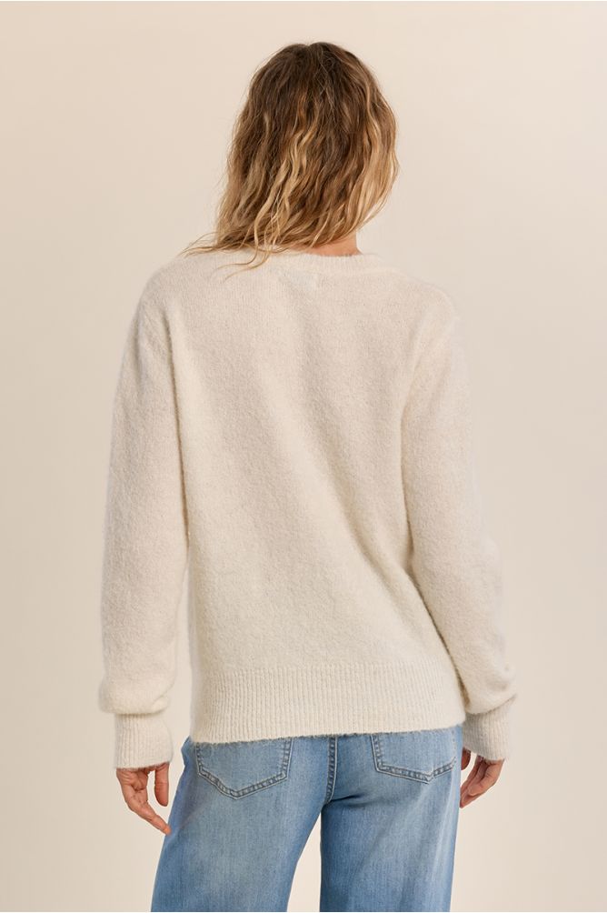 Rhinestone fluffy sweater