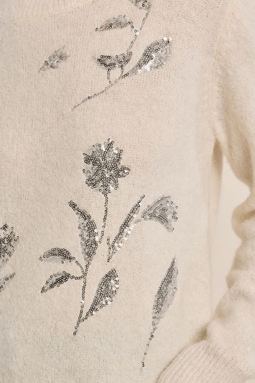 Pull duveteux strassé
