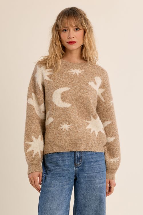 Knitted sweater, star pattern
