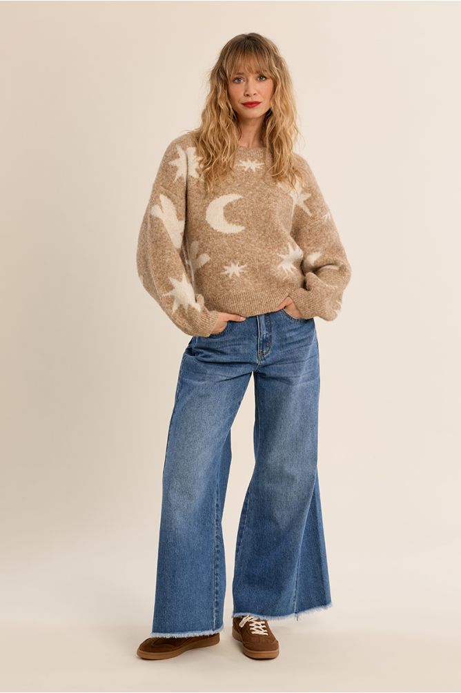 Pull en maille, motif étoilé