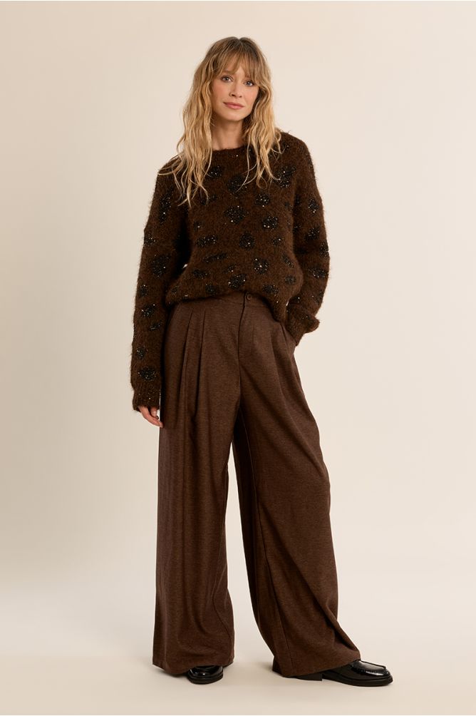 Pull léopard en maille irisée