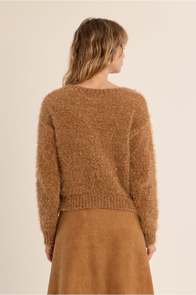 Cardigan crop en maille unie