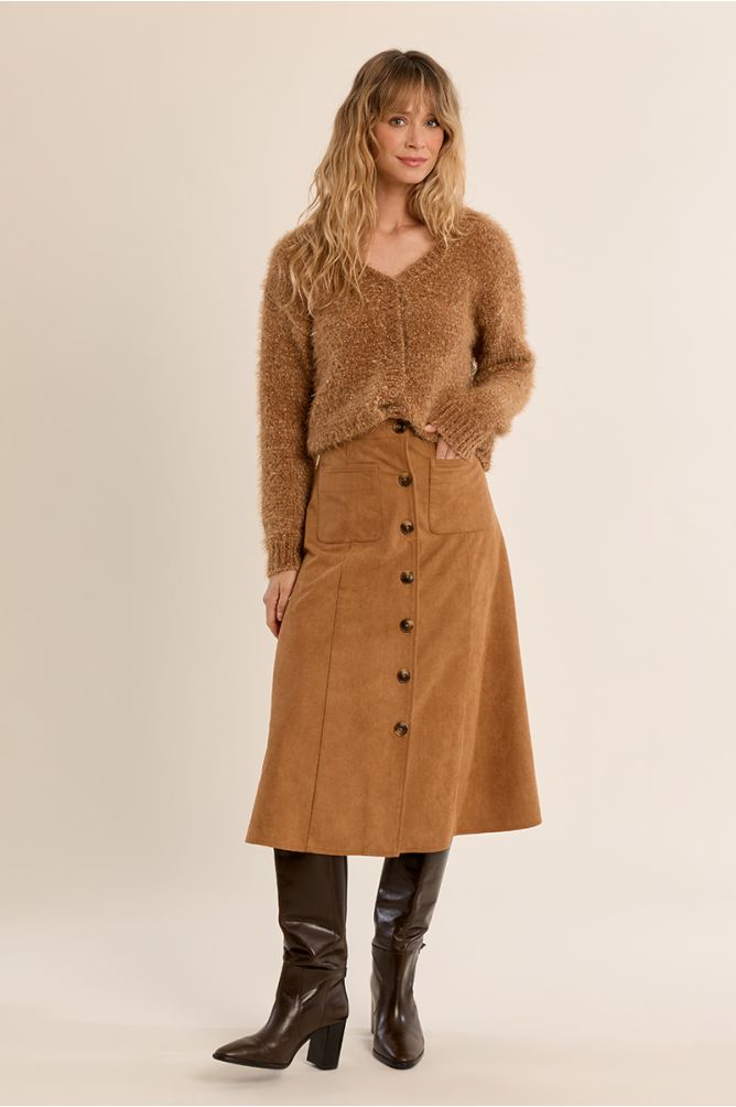 Plain knit crop cardigan