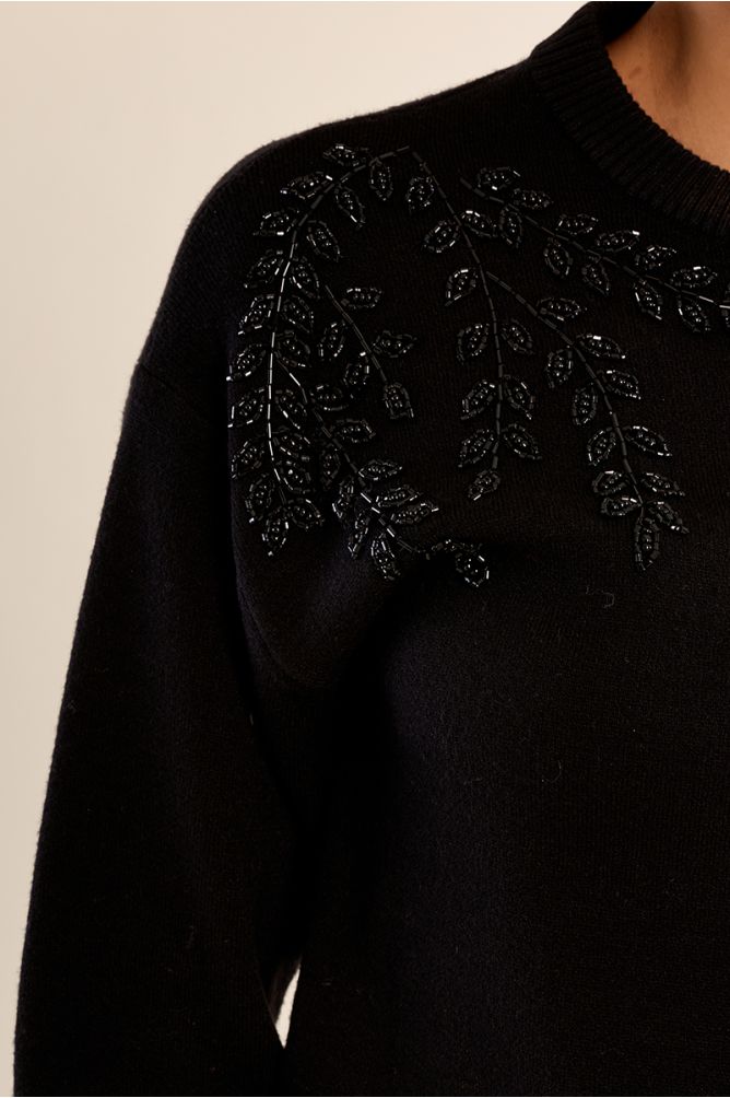 Maglione a girocollo decorato con perle - Molly Bracken