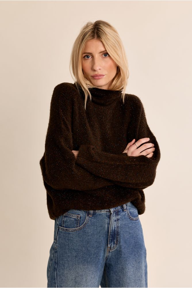 Ribbed sweater, turtleneck