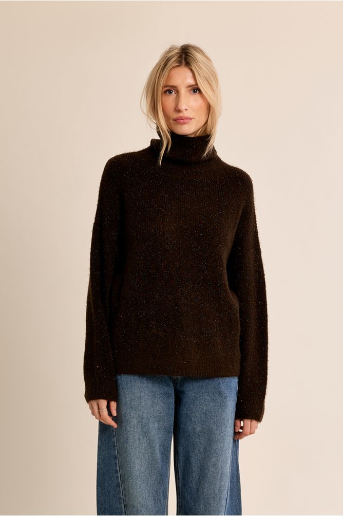 Ribbed sweater, turtleneck