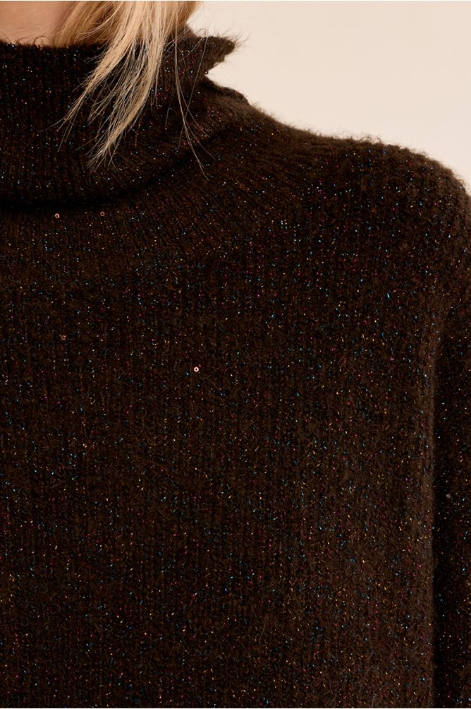 Ribbed sweater, turtleneck