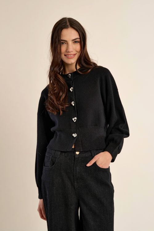 Cardigan, heart-shaped buttons