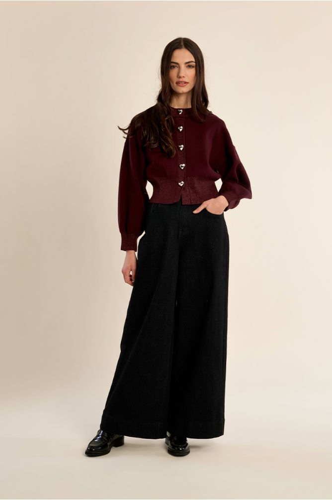 Cardigan, heart-shaped buttons