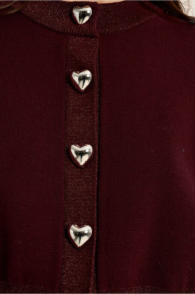Cárdigan de manga larga detalle corazones