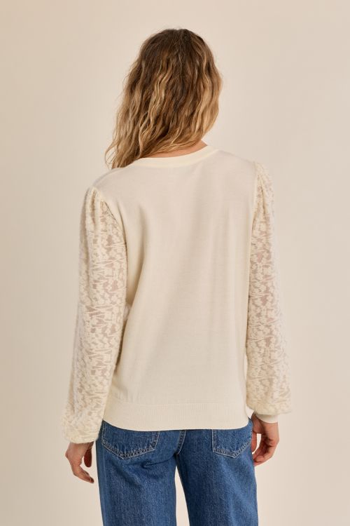 Pull en maille, manches fantaisie