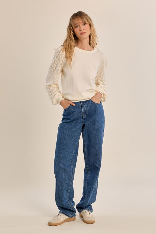 Pull en maille, manches fantaisie