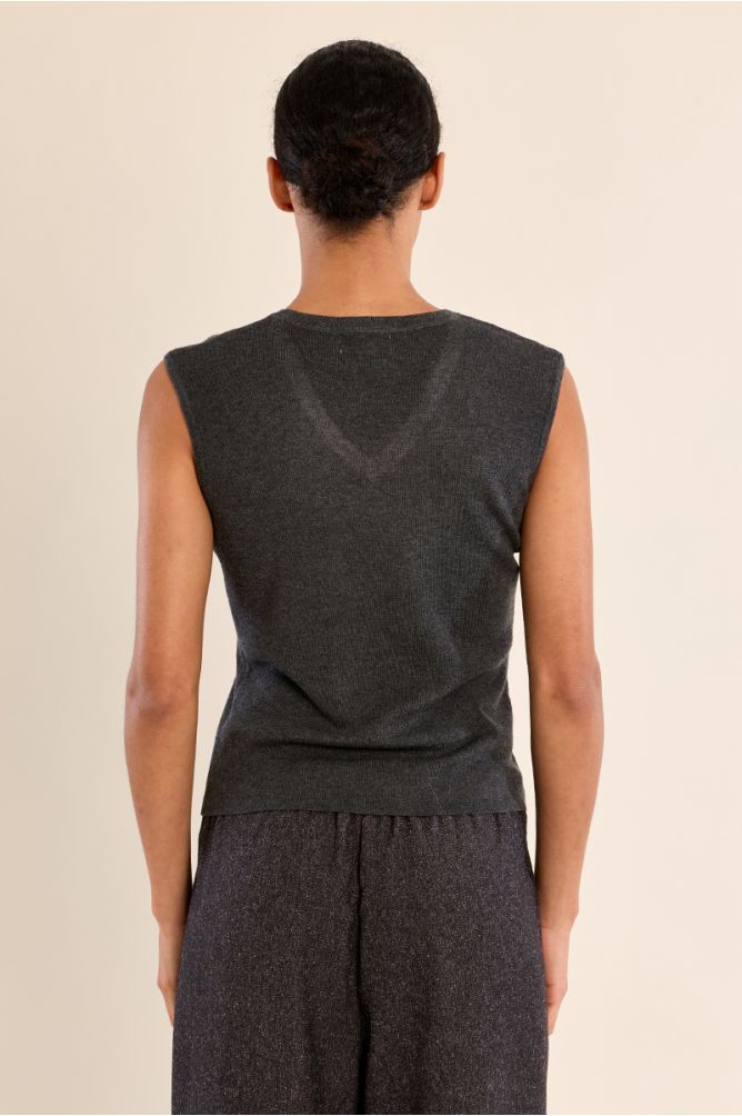 Iridescent V-neck top
