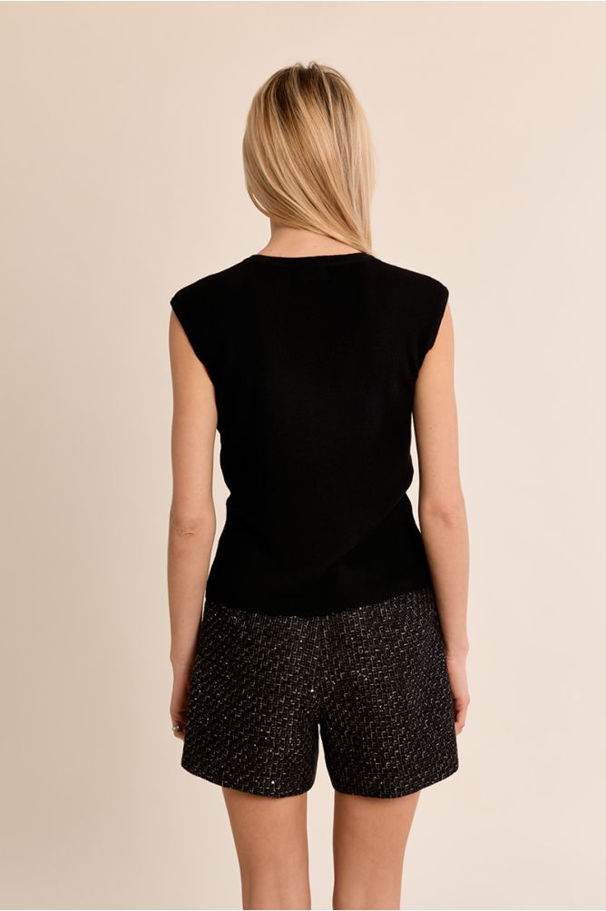 Iridescent V-neck top