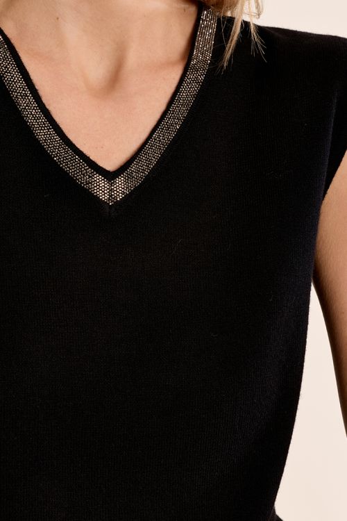 Iridescent V-neck top