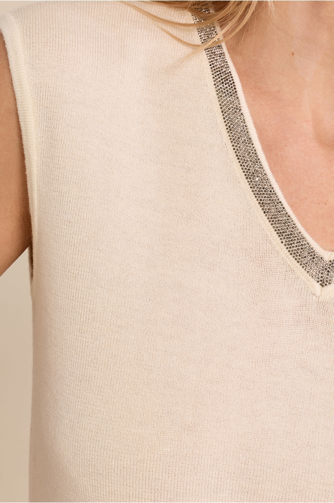 Iridescent V-neck top