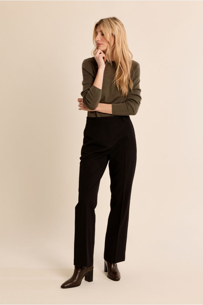 Top manches longues, col en semi-transparence