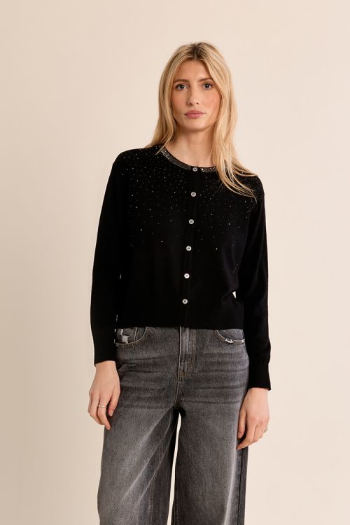 Cardigan parsemé de strass