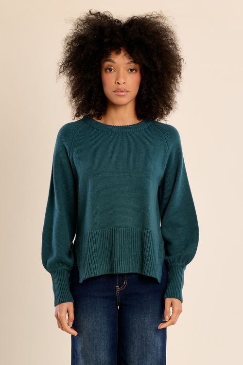 Pull en maille crop, manches ballons