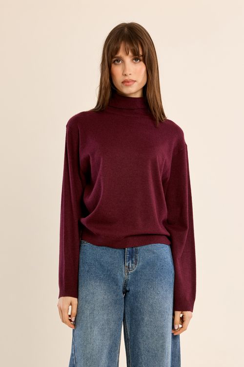Pull col roulé en maille