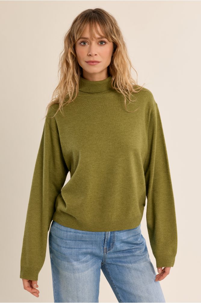 Pull col roulé en maille