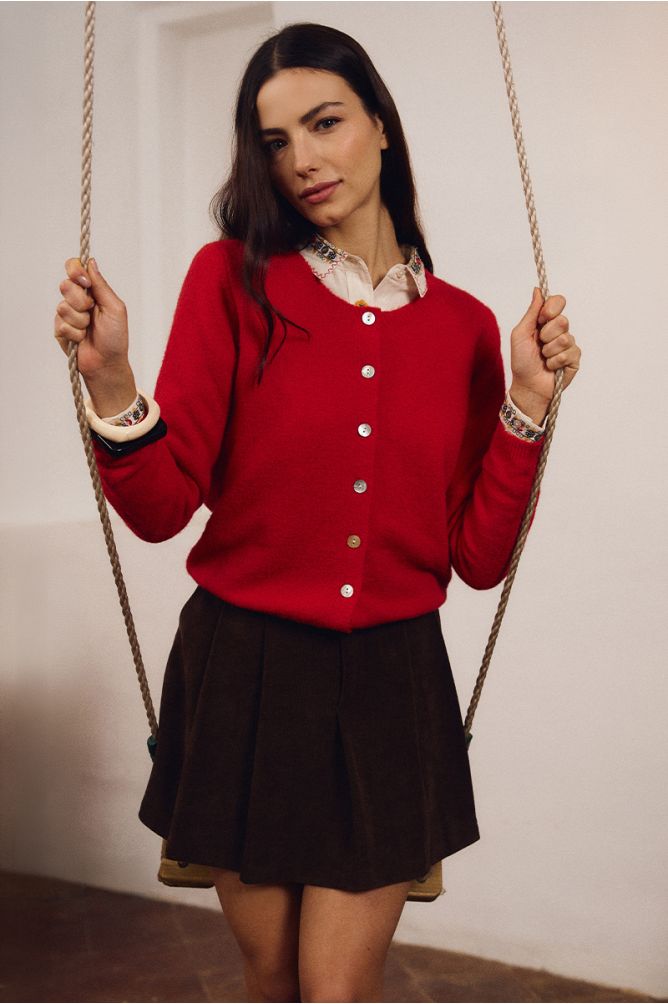Cardigan en maille col rond