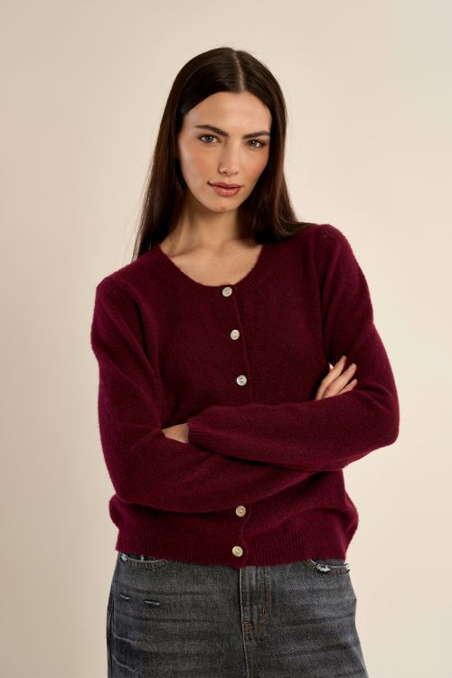 Cardigan en maille col rond