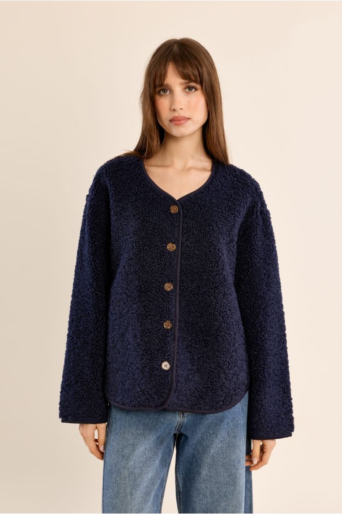 Veste boutonnée, imitation mouton