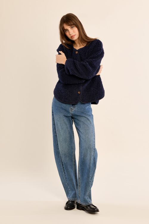 Veste boutonnée, imitation mouton