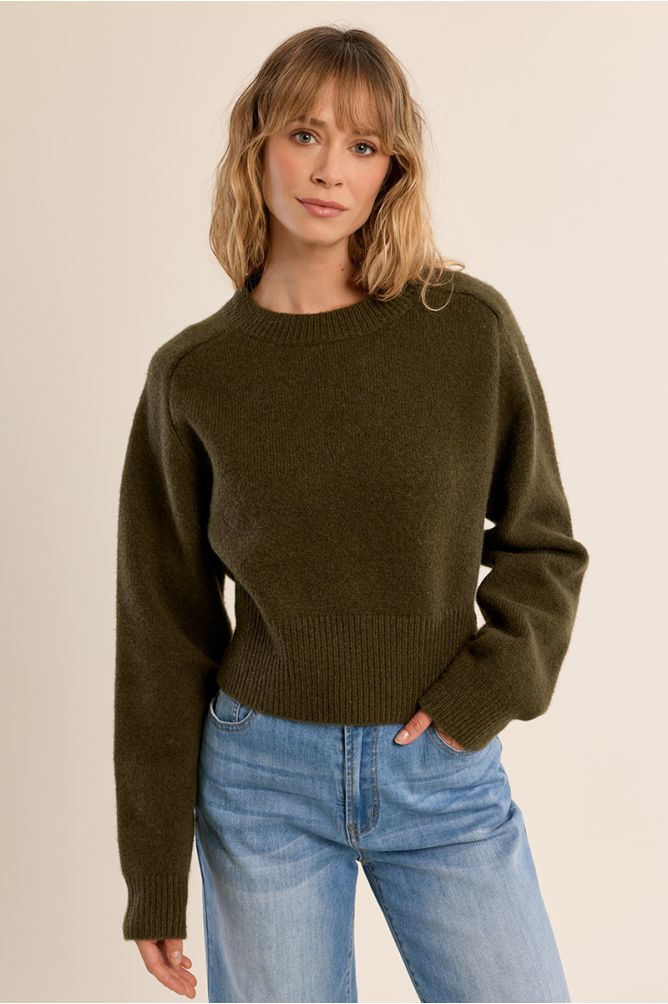 Ribbed crop sweater