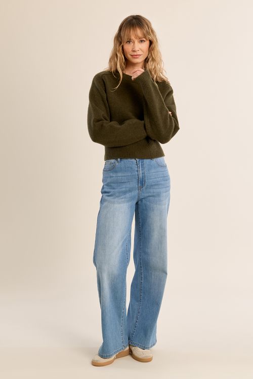 Ribbed crop sweater