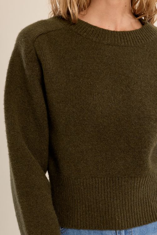 Pull crop côtelé