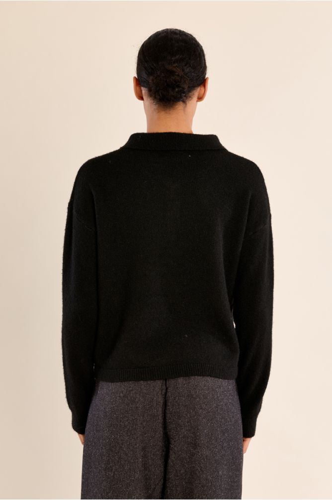 Jersey de manga larga y cuello solapa