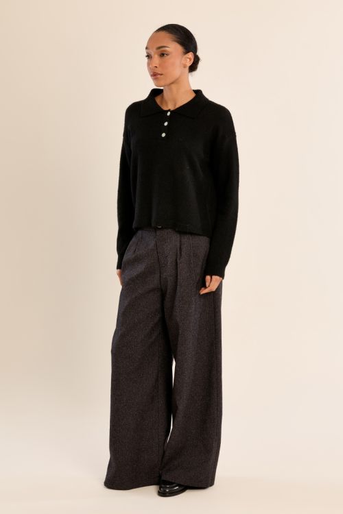 Pull en maille, col chemisier
