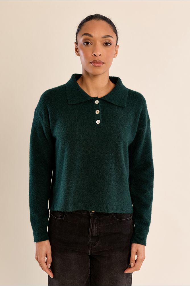 Pull en maille, col chemisier
