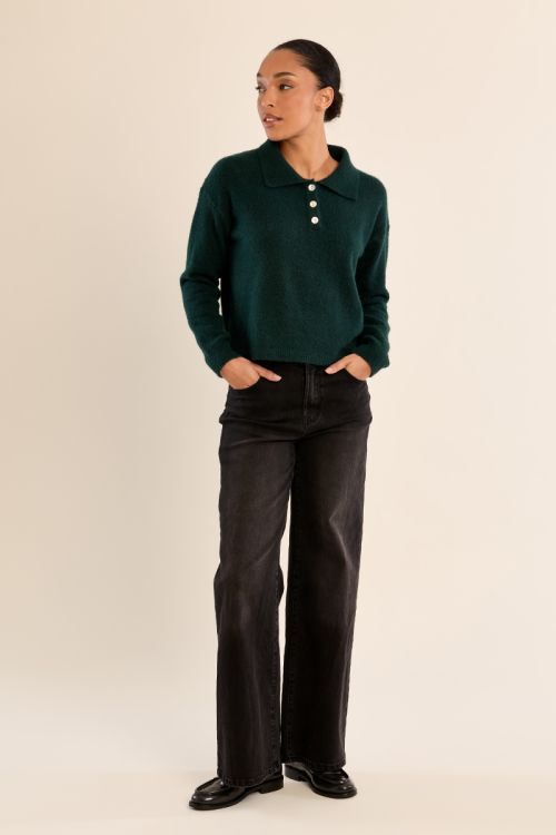 Pull en maille, col chemisier
