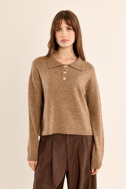 Pull en maille, col chemisier