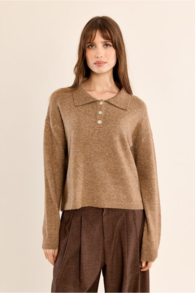 Pull en maille, col chemisier