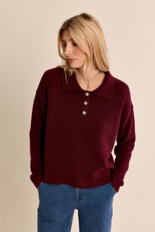 Pull en maille, col chemisier