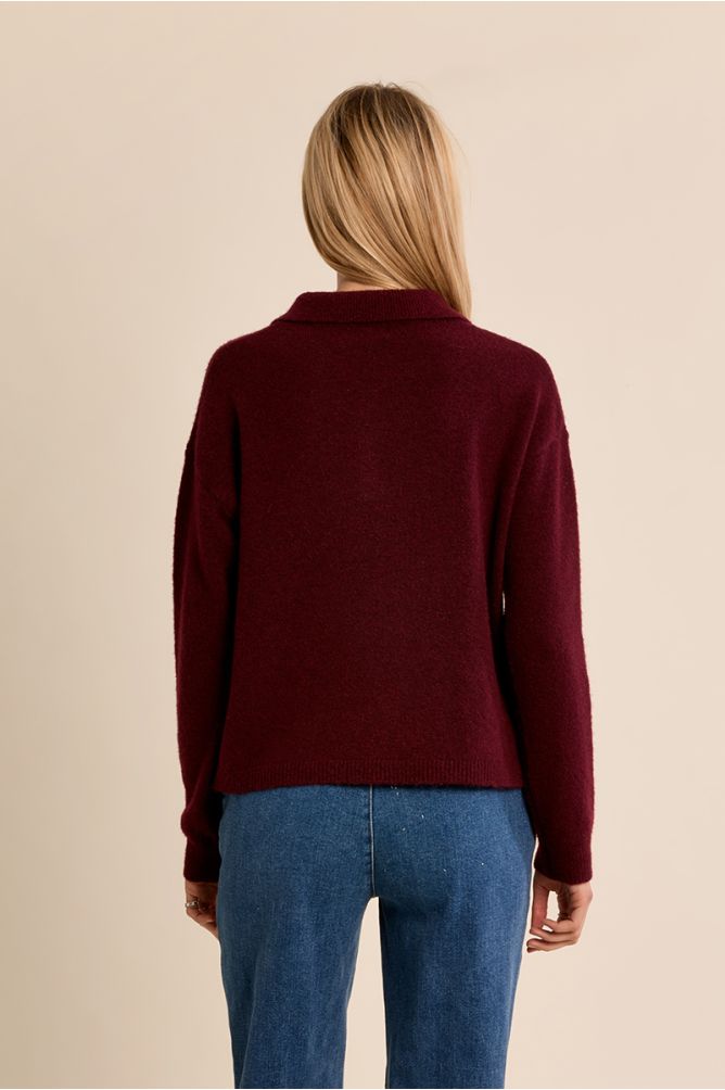 Pull en maille, col chemisier