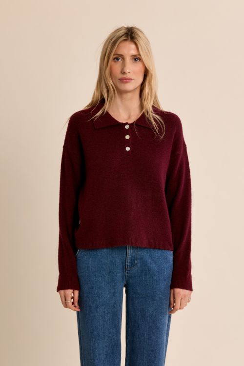 Pull en maille, col chemisier