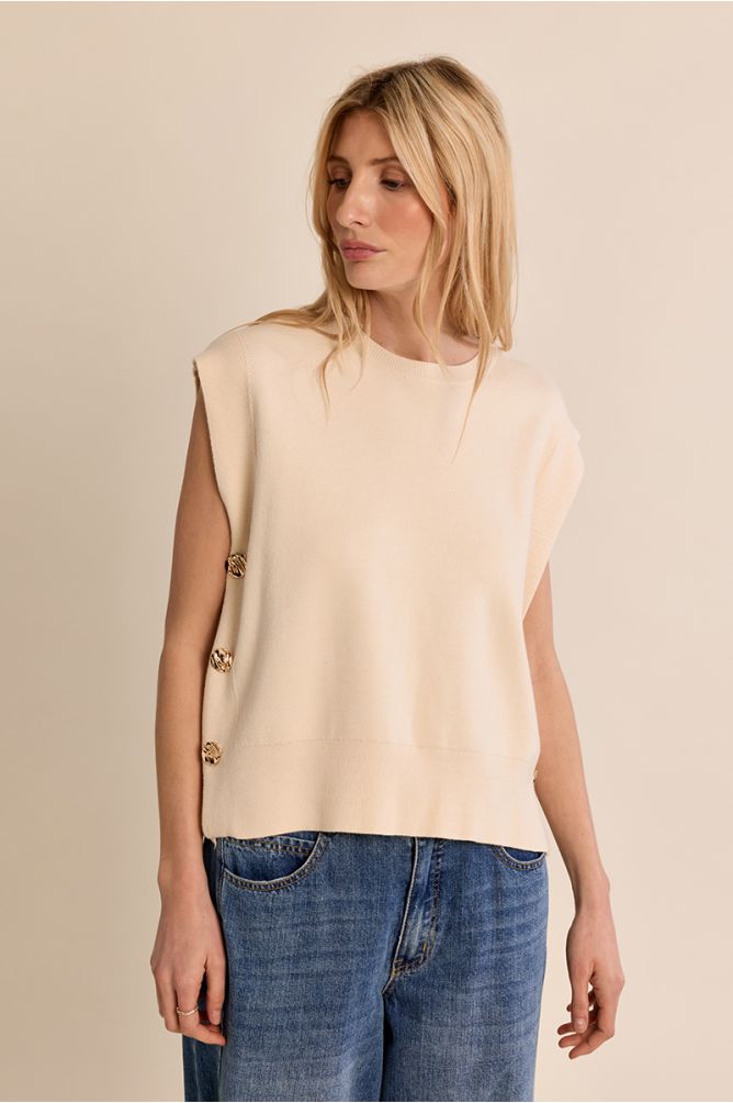 Pull en maille sans manches