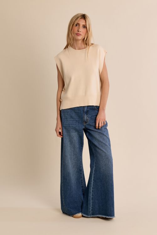 Pull en maille sans manches