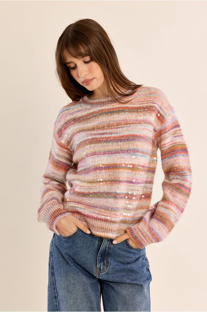 Rhinestone knit sweater